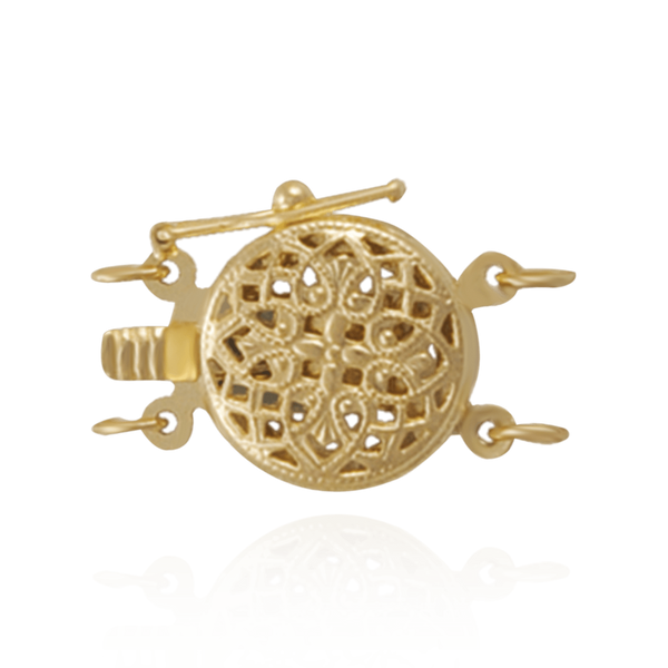 ITI NYC Round Filigree Pearl Clasp with Safety Lock (12 mm)