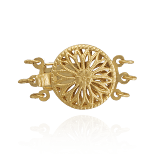 ITI NYC Round Filigree Flower Pearl Clasp for Triple Strand (13 mm)