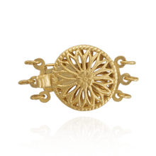 Load image into Gallery viewer, ITI NYC Round Filigree Flower Pearl Clasp for Triple Strand (13 mm)
