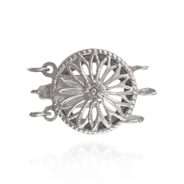 ITI NYC Round Filigree Flower Pearl Clasp for Triple Strand (13 mm)