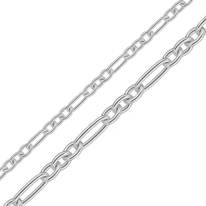 Bulk / Spooled Fancy Cable Chain in Sterling Silver (1.60 mm - 2.30 mm)
