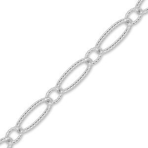 Bulk / Spooled Alternating Oval Cable Chain in Sterling Silver (2.80 mm)
