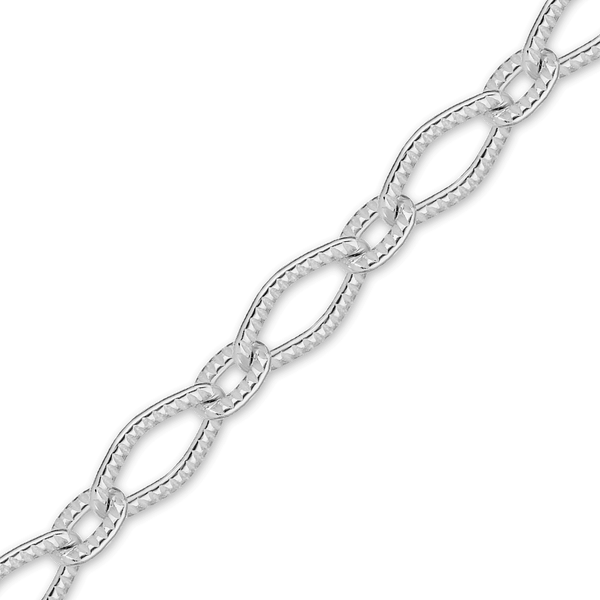 Bulk / Spooled Textured Fancy Cable Chain in Sterling Silver (3.70 mm)