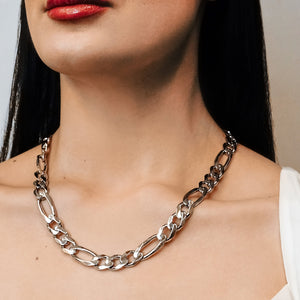 Fulton St. Figaro Chain Necklace in Sterling Silver