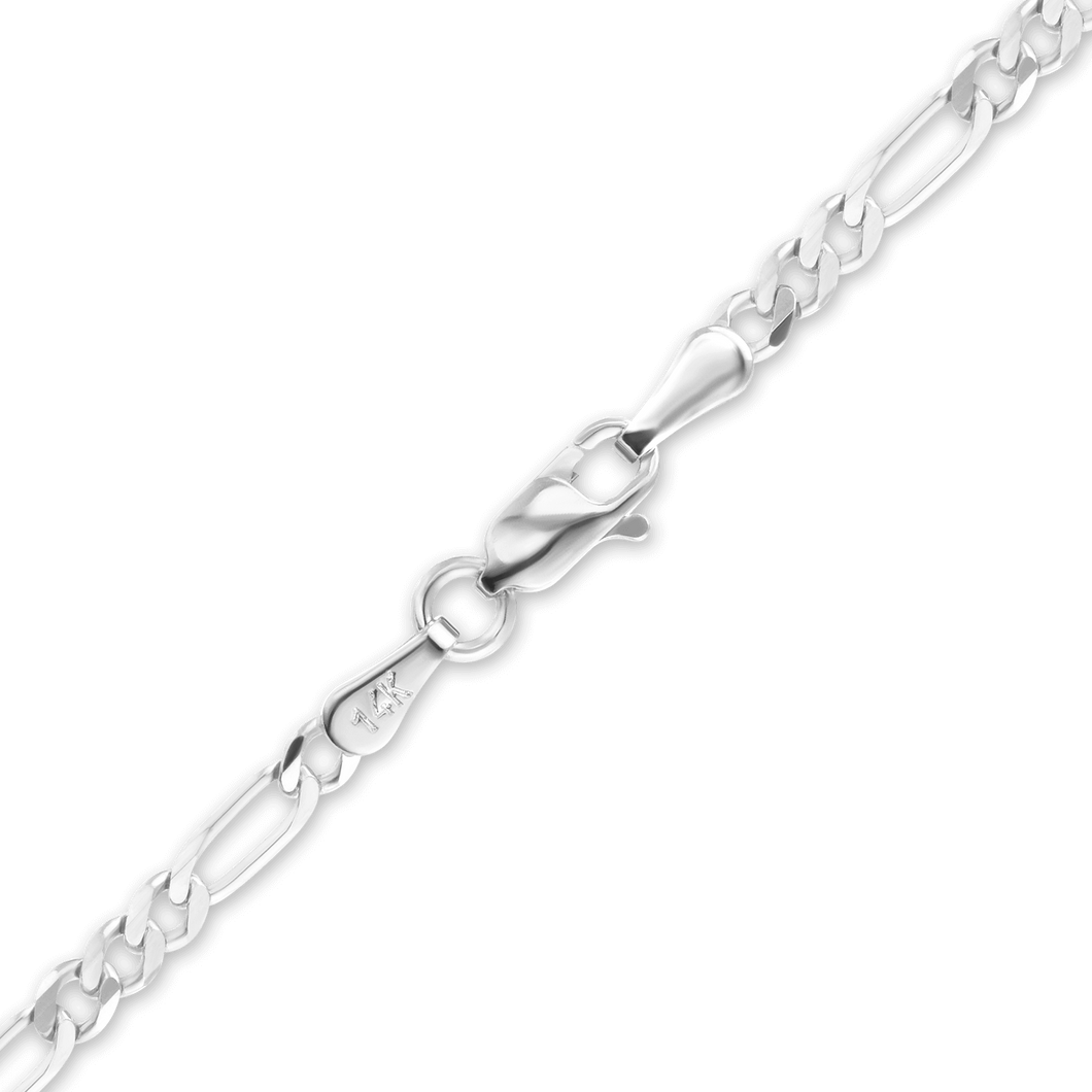 Fulton St. Figaro Bracelet in 14K White Gold