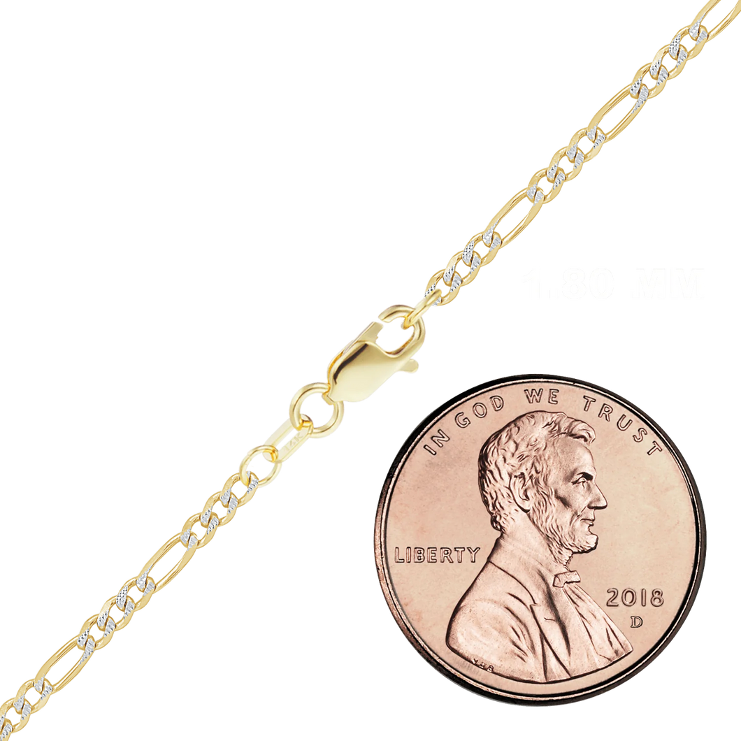Fulton St. Figaro Bracelet in 14K Two Tone Gold