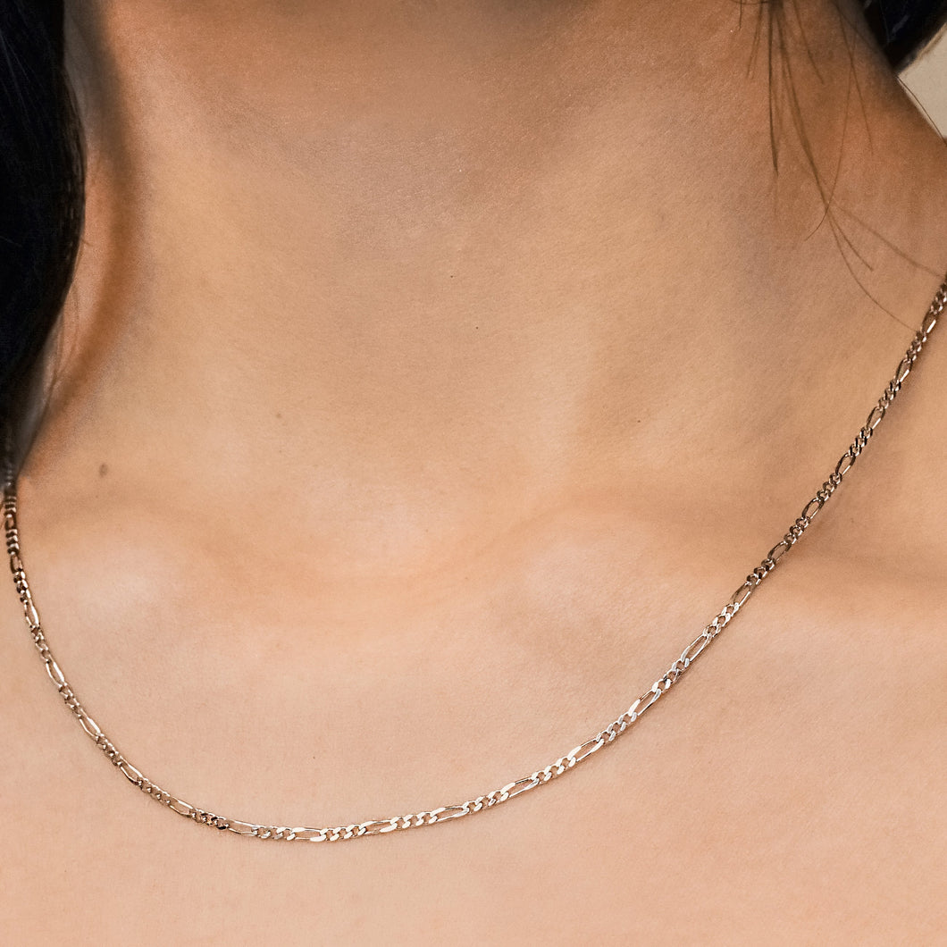 Fulton St. Figaro Chain Necklace in Sterling Silver