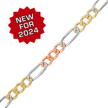 Load image into Gallery viewer, Bulk / Spooled Classic Figaro Chain in 14K Tri-Color Gold (2.25 mm)
