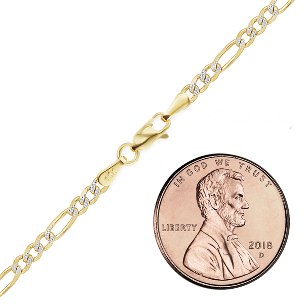 Fulton St. Figaro Bracelet in 14K Two Tone Gold