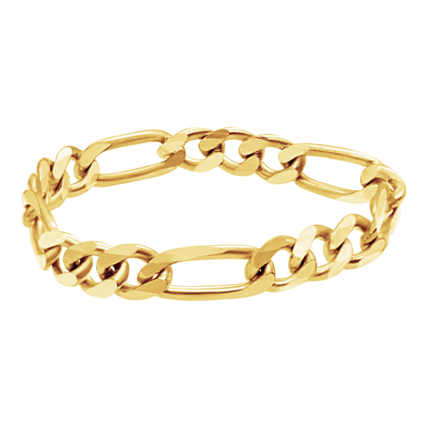 Fulton St. Figaro Chain Ring in 14K Yellow Gold