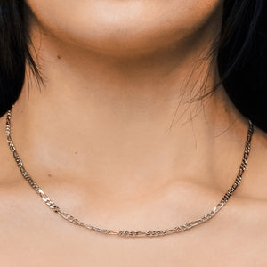 Fulton St. Figaro Chain Necklace in Sterling Silver