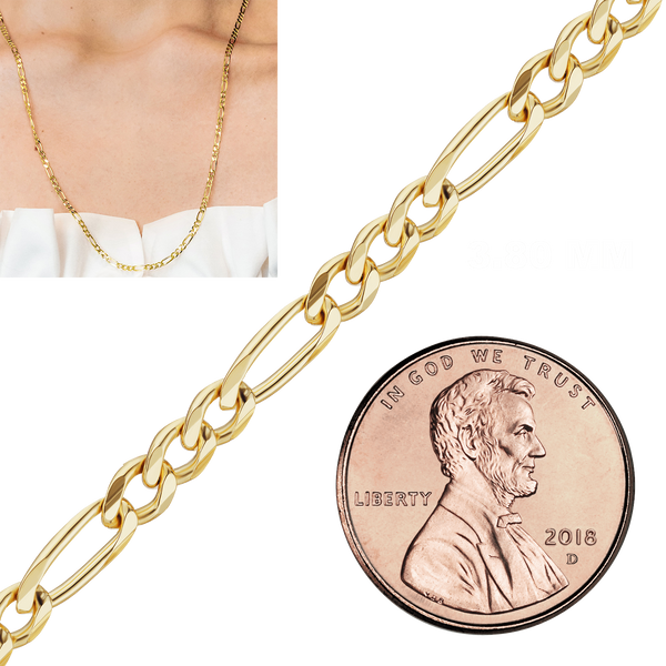 Special Order Only: Bulk / Spooled Classic Figaro Chain in Gold