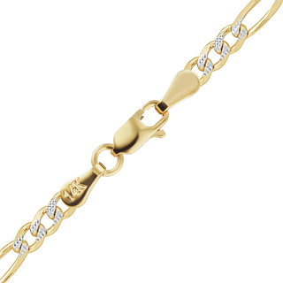 Fulton St. Figaro Bracelet in 14K Two Tone Gold