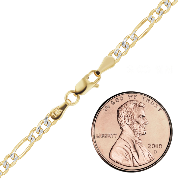 Fulton St. Figaro Bracelet in 14K Two Tone Gold