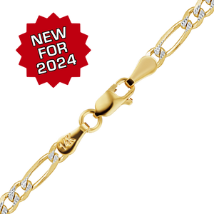 Fulton St. Figaro Necklace in 14K Two Tone Gold