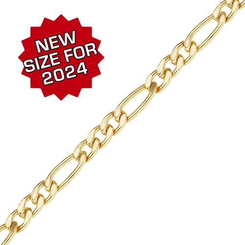 Bulk / Spooled Classic Figaro Chain in 14K Gold-Filled (1.50 mm - 5.00 mm)