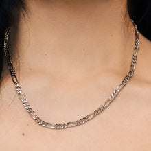 Load image into Gallery viewer, Fulton St. Figaro Chain Necklace in Sterling Silver
