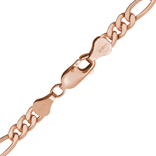 Finished Classic Figaro Bracelet in 14K Rose Gold-Filled