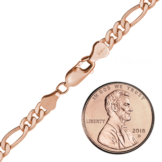 Finished Classic Figaro Anklet in 14K Rose Gold-Filled