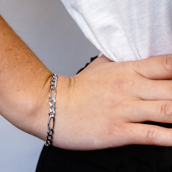 Fulton St. Figaro Chain Bracelet in Sterling Silver