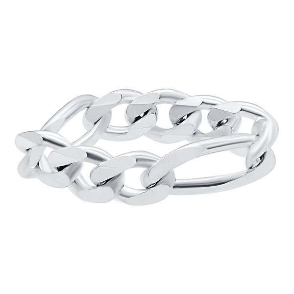 Fulton St. Figaro Chain Ring in Sterling Silver