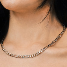 Load image into Gallery viewer, Fulton St. Figaro Chain Necklace in Sterling Silver
