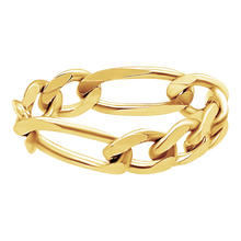 Load image into Gallery viewer, Fulton St. Figaro Chain Ring in 14K Yellow Gold
