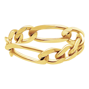 Fulton St. Figaro Chain Ring in 14K Yellow Gold