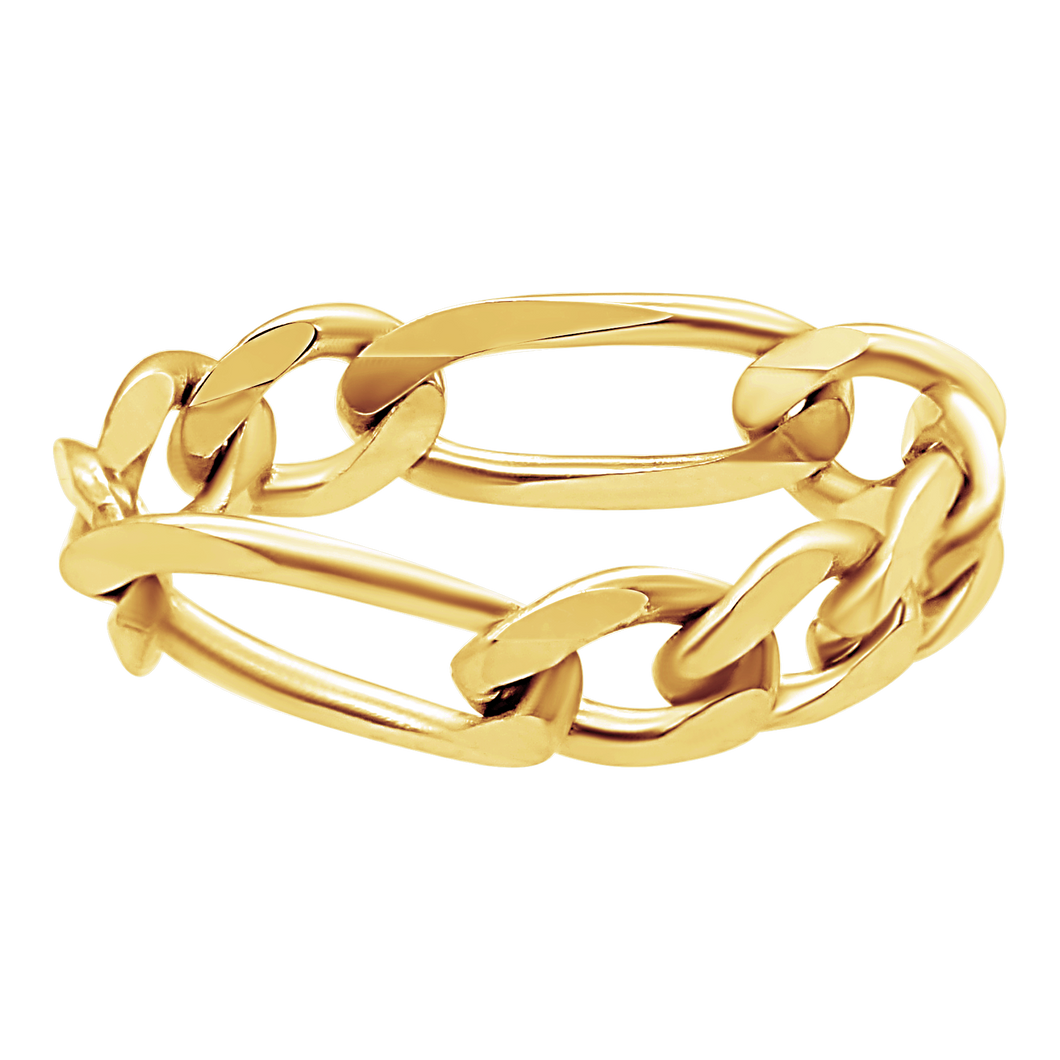 Fulton St. Figaro Chain Ring in 14K Yellow Gold