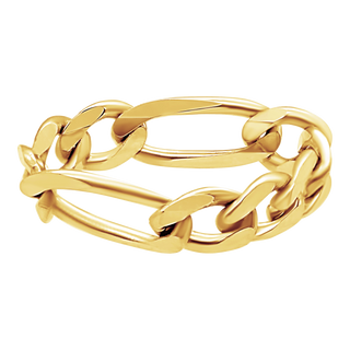 Fulton St. Figaro Chain Ring in 14K Yellow Gold