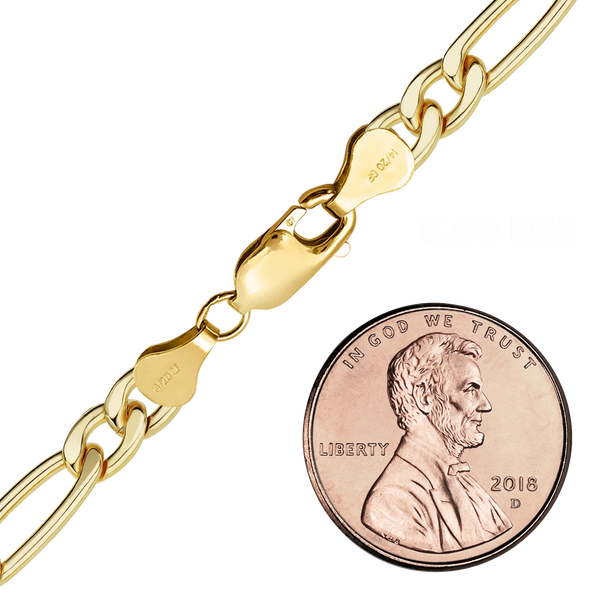 Finished Classic Figaro Bracelet in 14K Gold-Filled