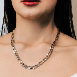 Fulton St. Figaro Chain Necklace in Sterling Silver