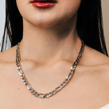 Load image into Gallery viewer, Fulton St. Figaro Chain Necklace in Sterling Silver
