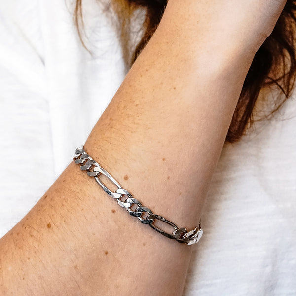 Fulton St. Figaro Chain Bracelet in Sterling Silver