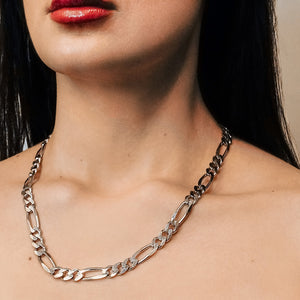 Fulton St. Figaro Chain Necklace in Sterling Silver