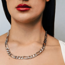 Load image into Gallery viewer, Fulton St. Figaro Chain Necklace in Sterling Silver
