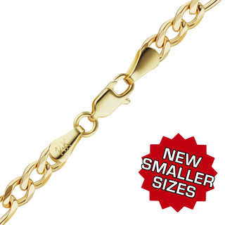 Fulton St. Figaro Semi-Solid Anklet in 14K Yellow Gold