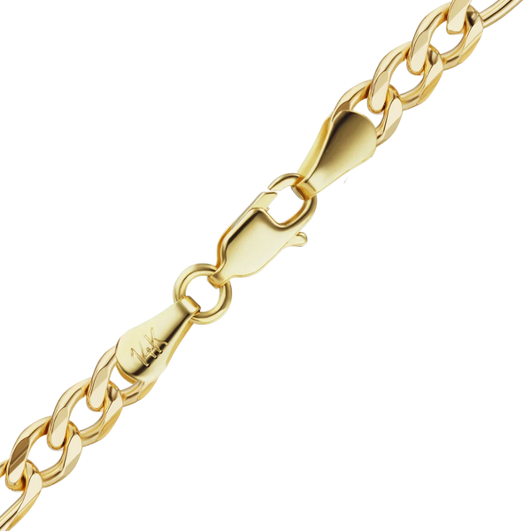 Fulton St. Figaro Semi-Solid Necklace in 14K Yellow Gold