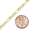Bulk / Spooled Classic Figaro Semi-Solid Chain in 14K Yellow Gold (1.80 mm - 6.60 mm)