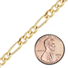 Bulk / Spooled Classic Figaro Semi-Solid Chain in 14K Yellow Gold (1.80 mm - 6.60 mm)