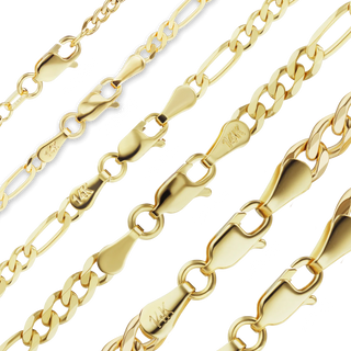 Fulton St. Figaro Semi-Solid Necklace in 14K Yellow Gold