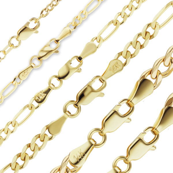Fulton St. Figaro Semi-Solid Necklace in 14K Yellow Gold