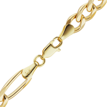 Load image into Gallery viewer, Fulton St. Figaro Hollow Bracelet in 14K Yellow Gold
