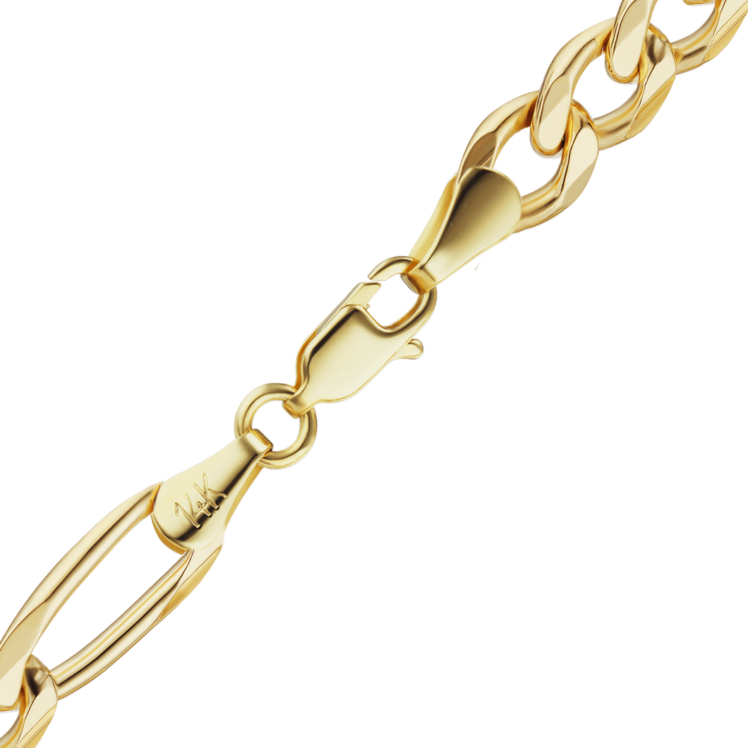 Fulton St. Figaro Hollow Necklace in 14K Yellow Gold