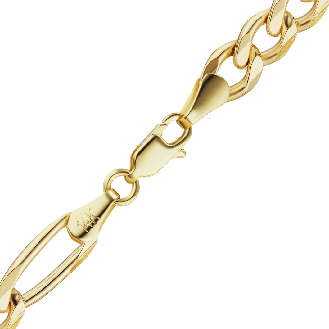 Fulton St. Figaro Hollow Anklet in 14K Yellow Gold