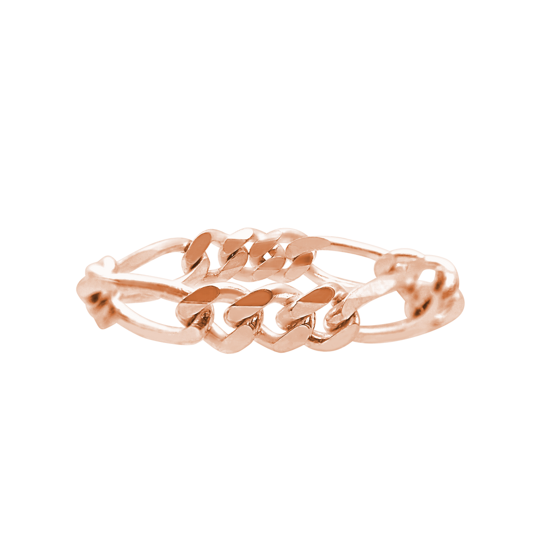 Fulton St. Figaro Chain Ring in Rose Gold Filled