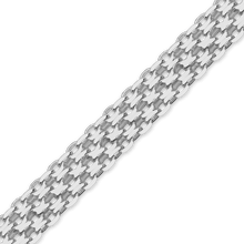 Load image into Gallery viewer, Bulk / Spooled Flat Bizmark Chain in Sterling Silver (3.20 mm - 6.20 mm)
