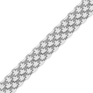 Bulk / Spooled Flat Bizmark Chain in Sterling Silver (3.20 mm - 6.20 mm)