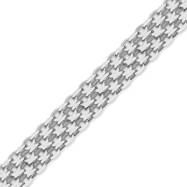 Bulk / Spooled Flat Bizmark Chain in Sterling Silver (3.20 mm - 6.20 mm)