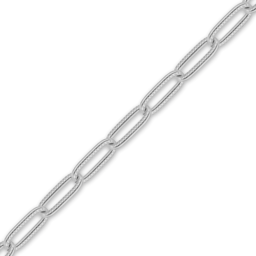 Bulk / Spooled Flat Textured Cable Chain in Sterling Silver (1.60 mm - 3.10 mm)